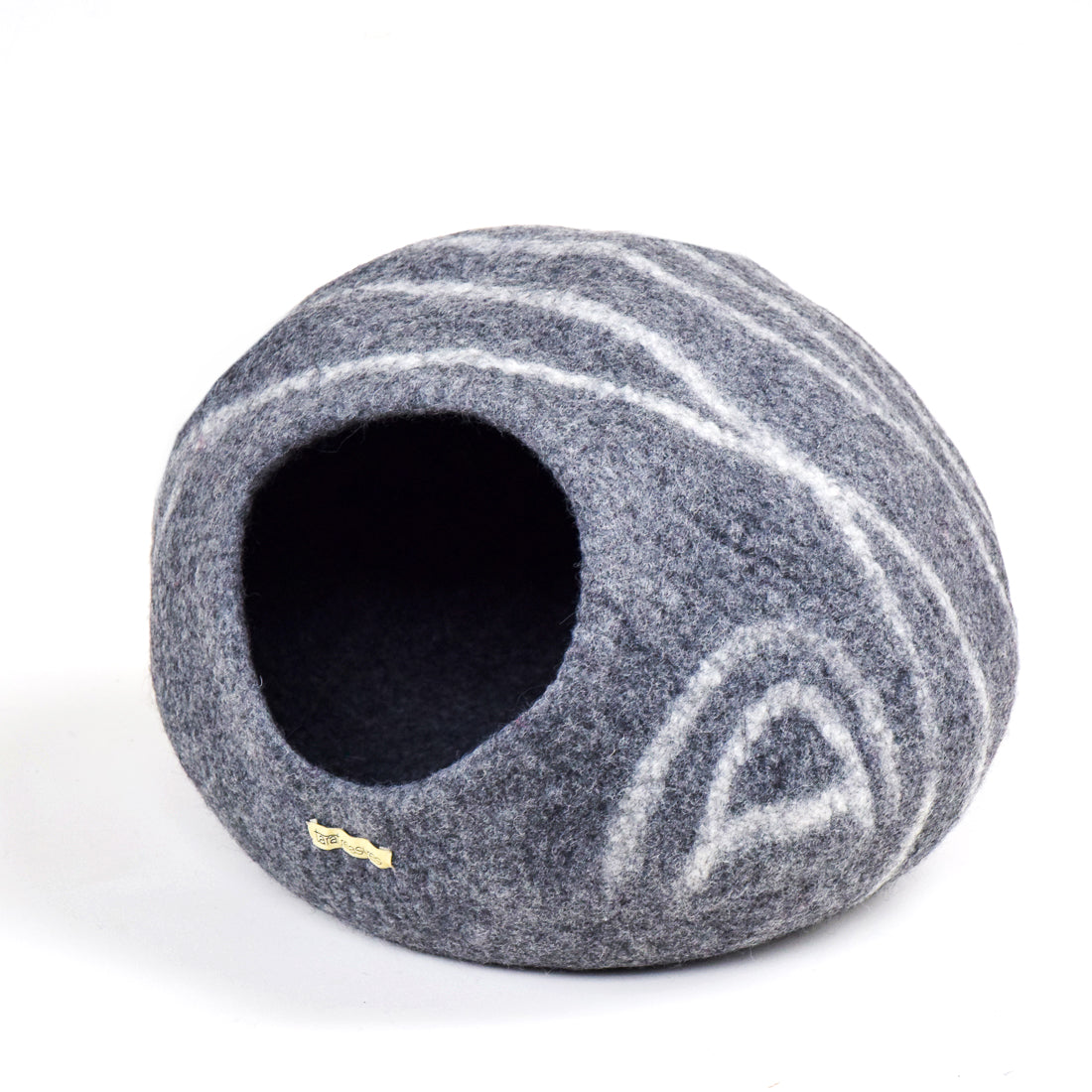 Cat Cave - Dark Grey Stone Cocoon - Tara Treasures