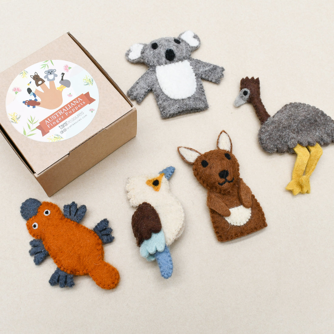 Australian Animals A, Finger Puppet Set - Tara Treasures