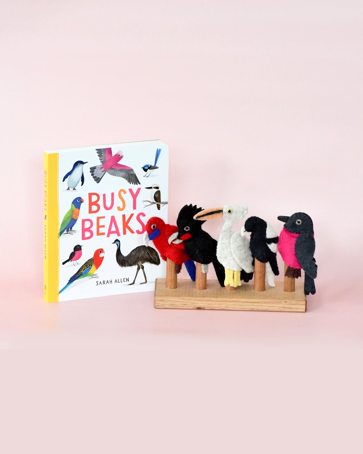 Busy Beaks Finger Puppets and Book Set by Sarah Allen