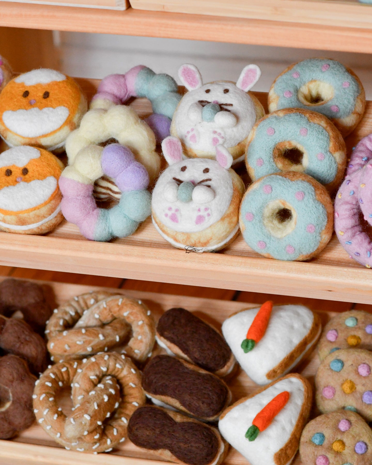 Felt Doughnut (Donut) with Pastel Blue Frosting and Pink Dots