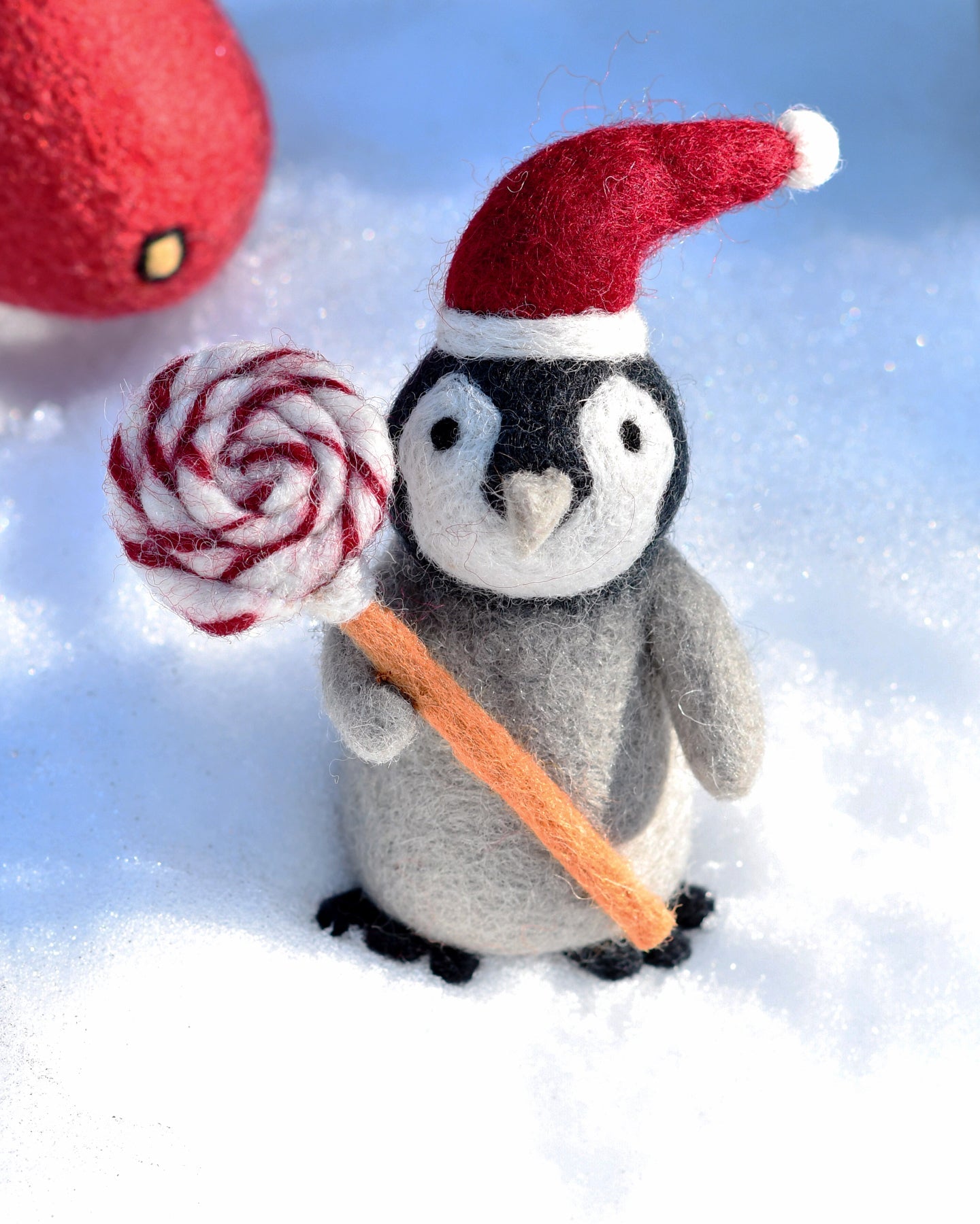 Felt Penguin with Lollipop Toy