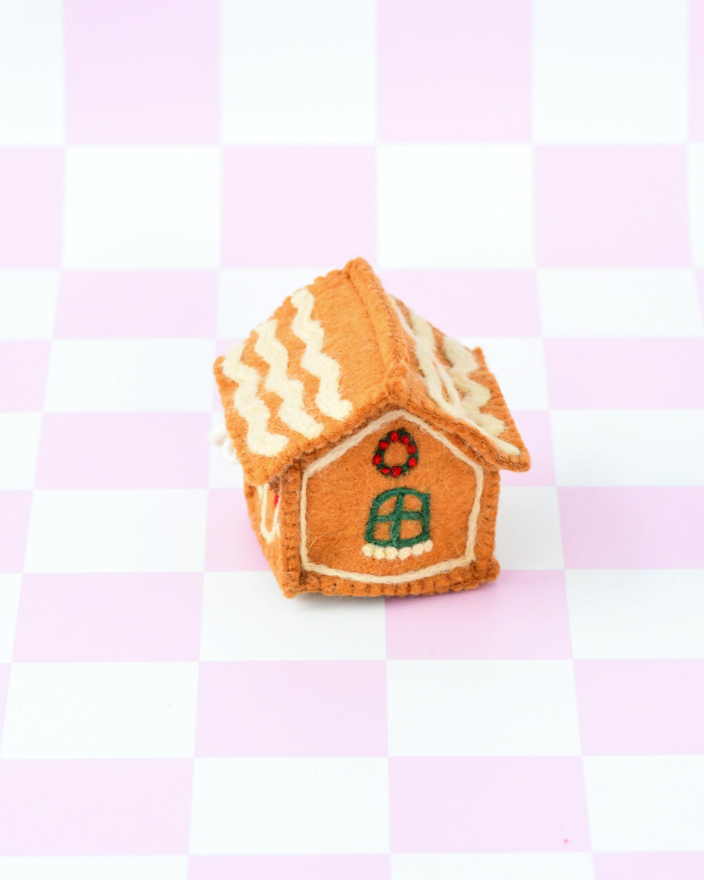 Felt Gingerbread House - Green Windows