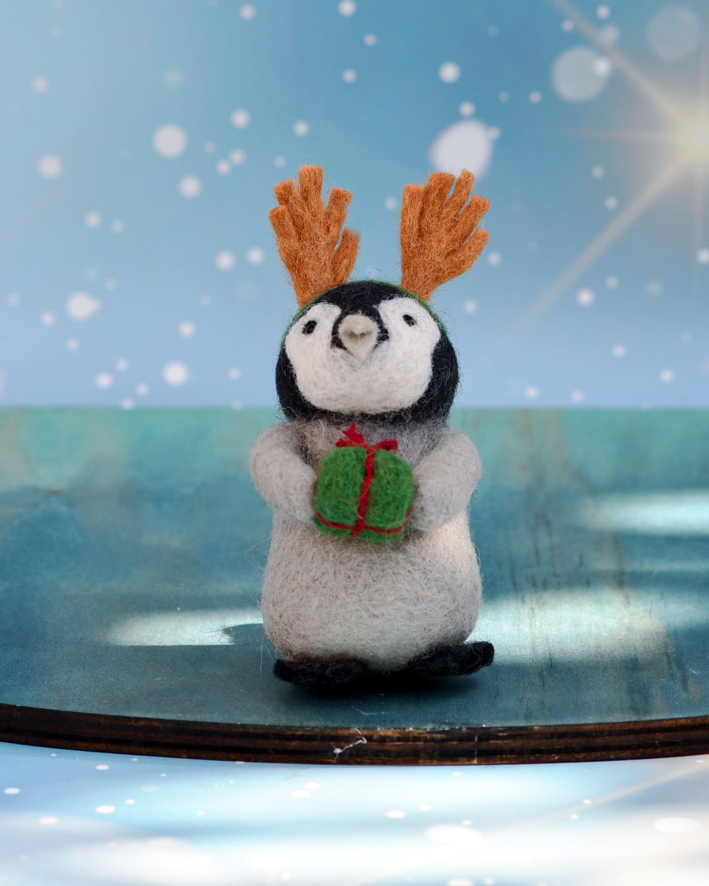 Felt Penguin with Present Toy