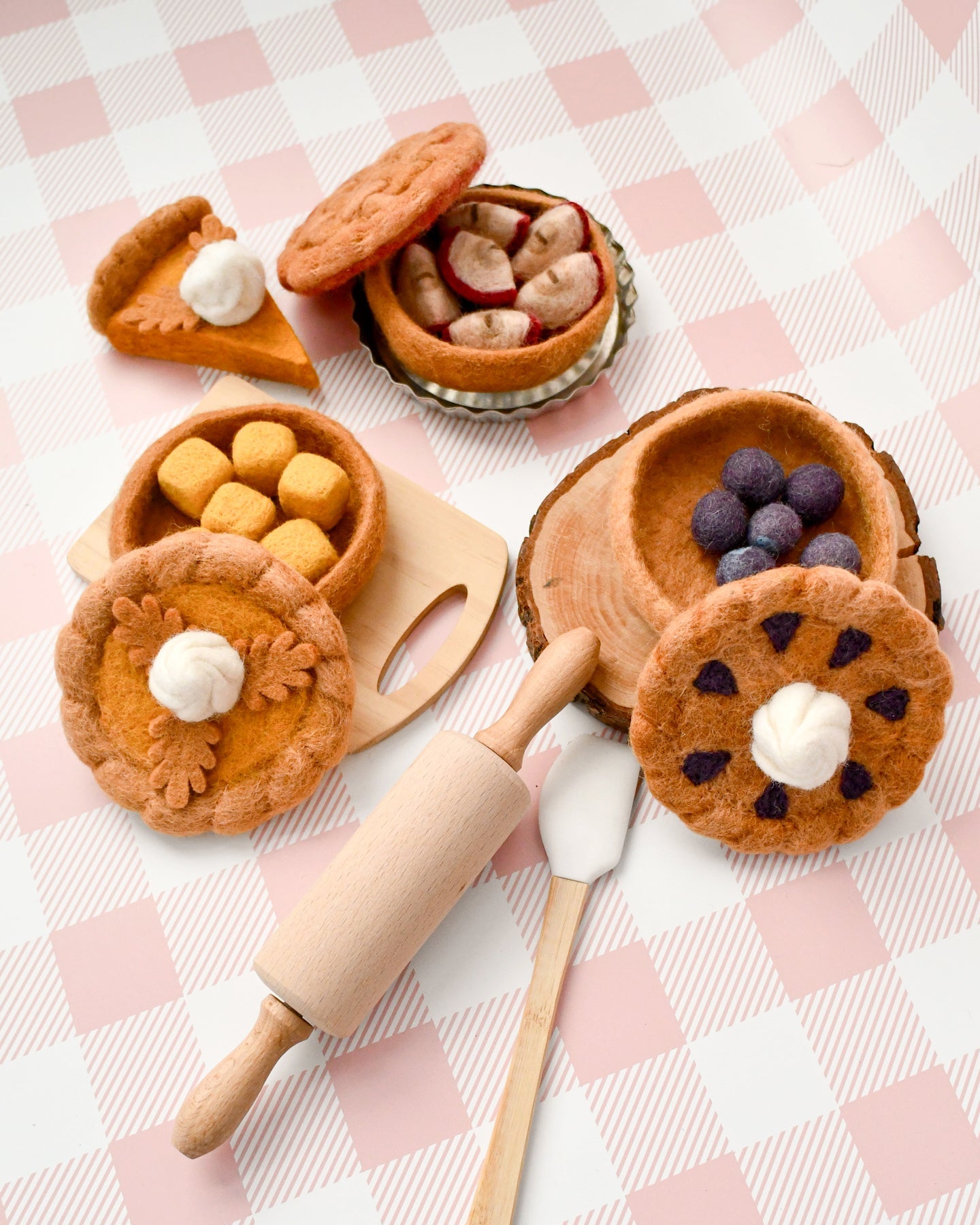 Felt Apple Pie Play Food Set