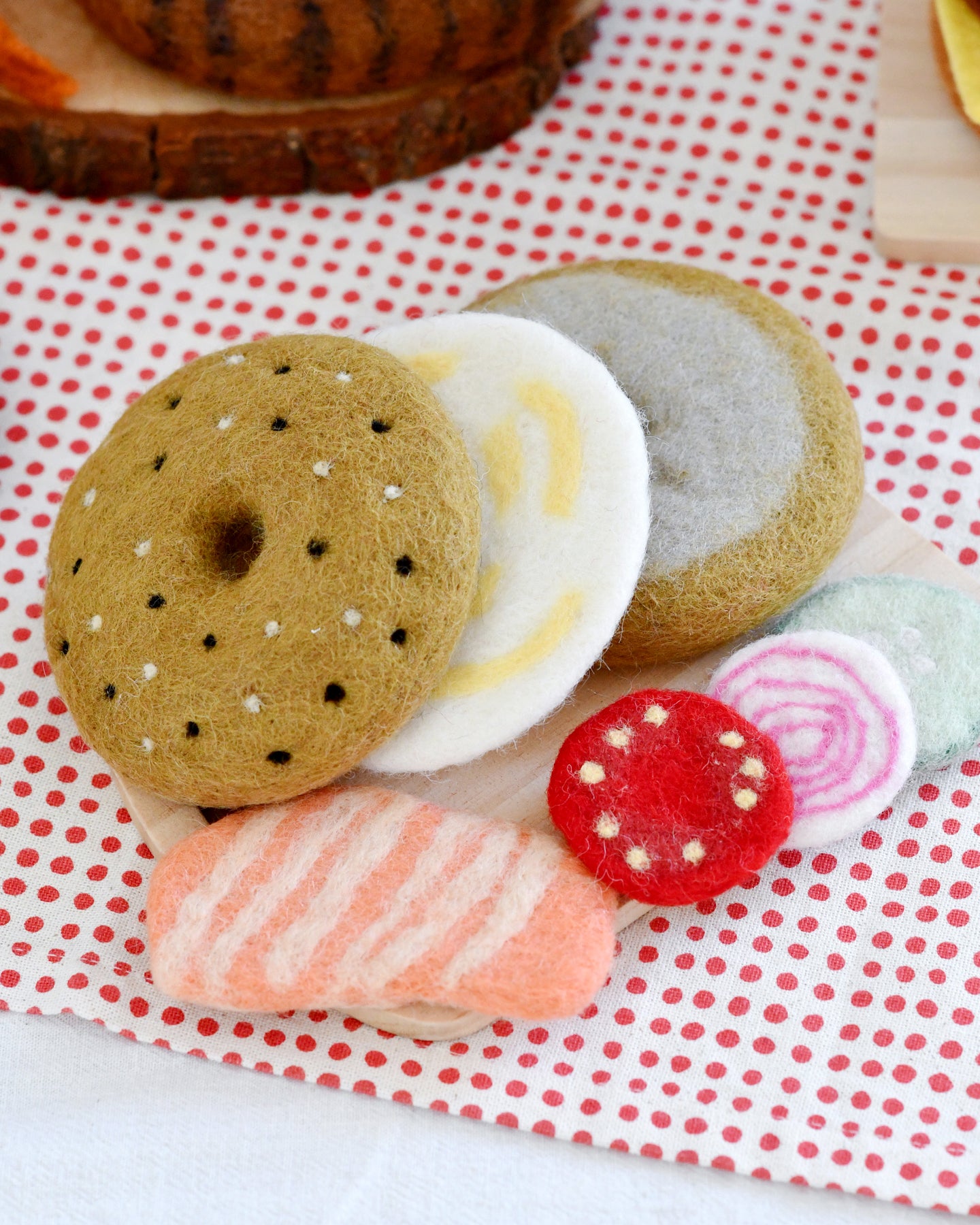 Felt Bagel Stack Play Food Set