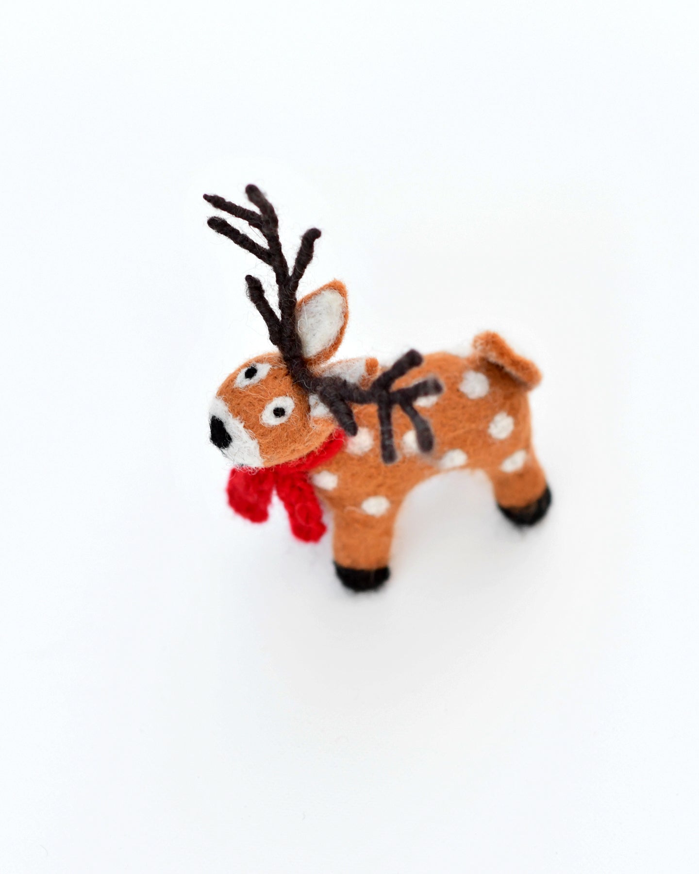 Felt Reindeer with Red Scarf Toy