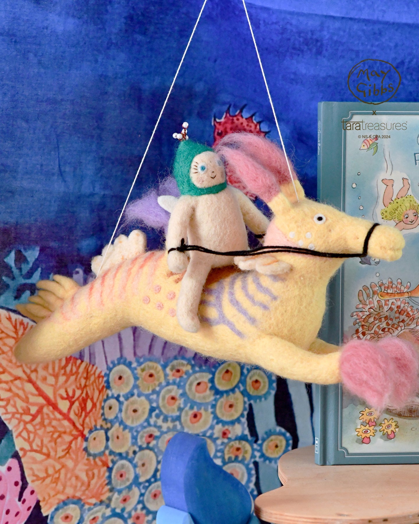 May Gibbs x Tara Treasures  - Gumnut Baby Weedy Seadragon Wall Hanging