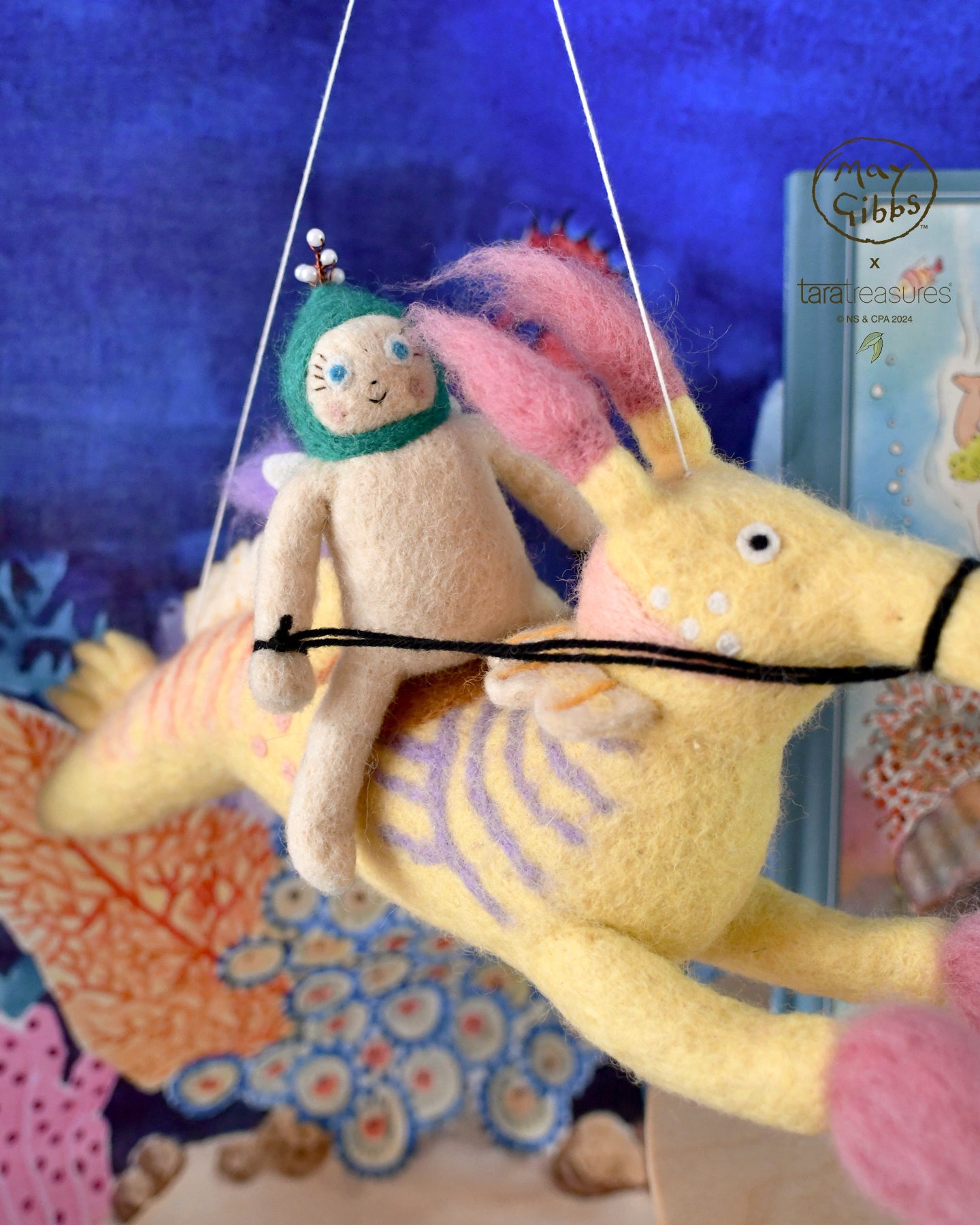 May Gibbs x Tara Treasures  - Gumnut Baby Weedy Seadragon Wall Hanging