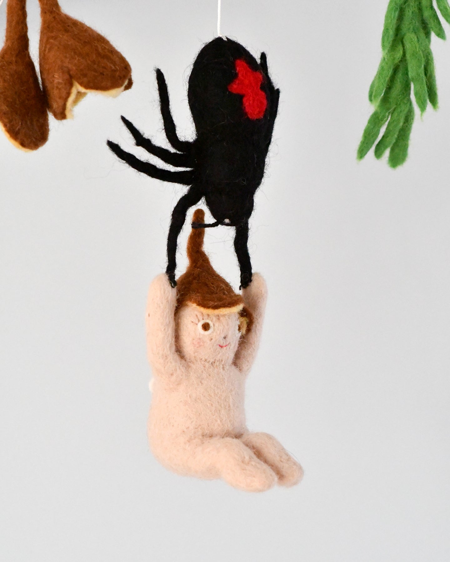 May Gibbs x Tara Treasures  - Boronia Baby with Red Back Spider Hanging