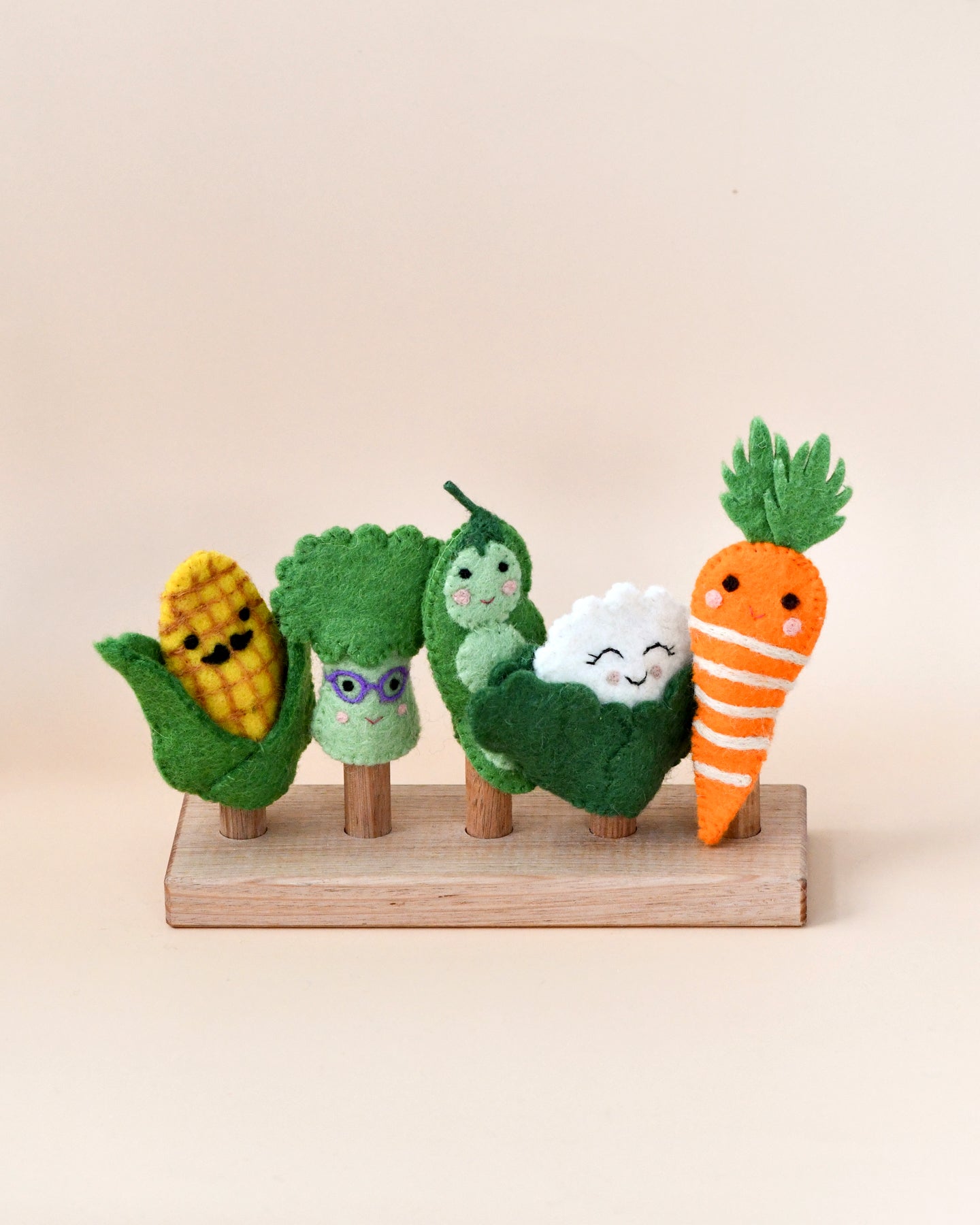 Felt Vegetables Finger Puppets Set