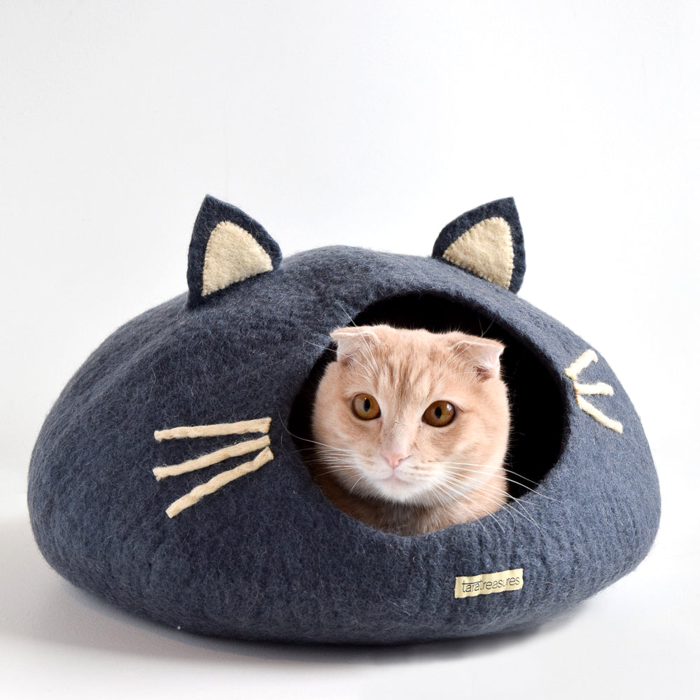 Grey Cat Head Cat Cave | Tara Treasures Wholesale