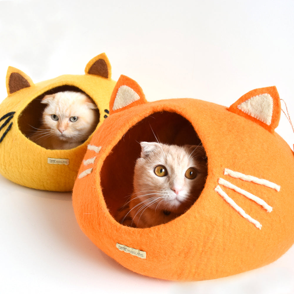 Cat Cave - Cat Head Orange - Tara Treasures