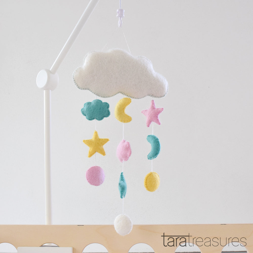 Cloud Nursery Mobile - Sweet Dreams Pastel - Tara Treasures