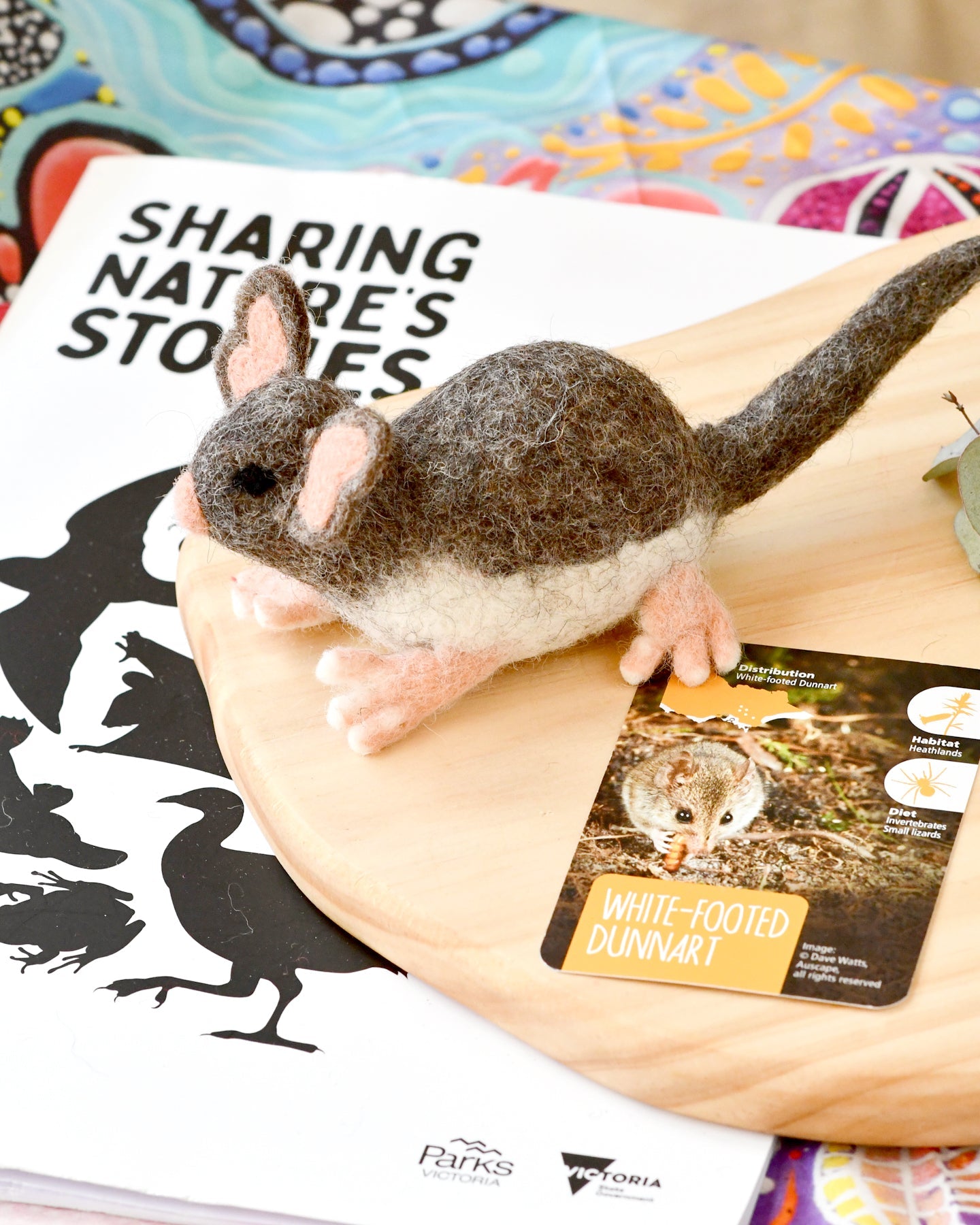 Felt Australian Toy - White-Footed Dunnart - Parks Victoria Nature Mascots