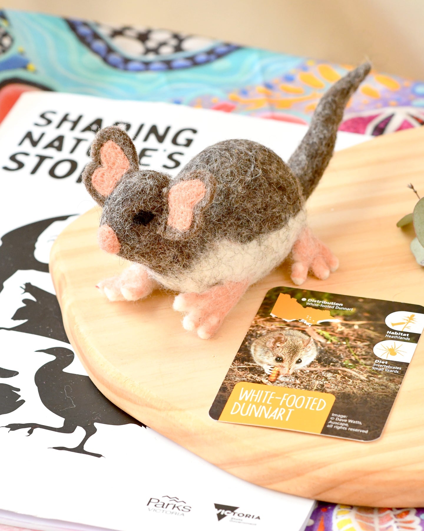 Felt Australian Toy - White-Footed Dunnart - Parks Victoria Nature Mascots