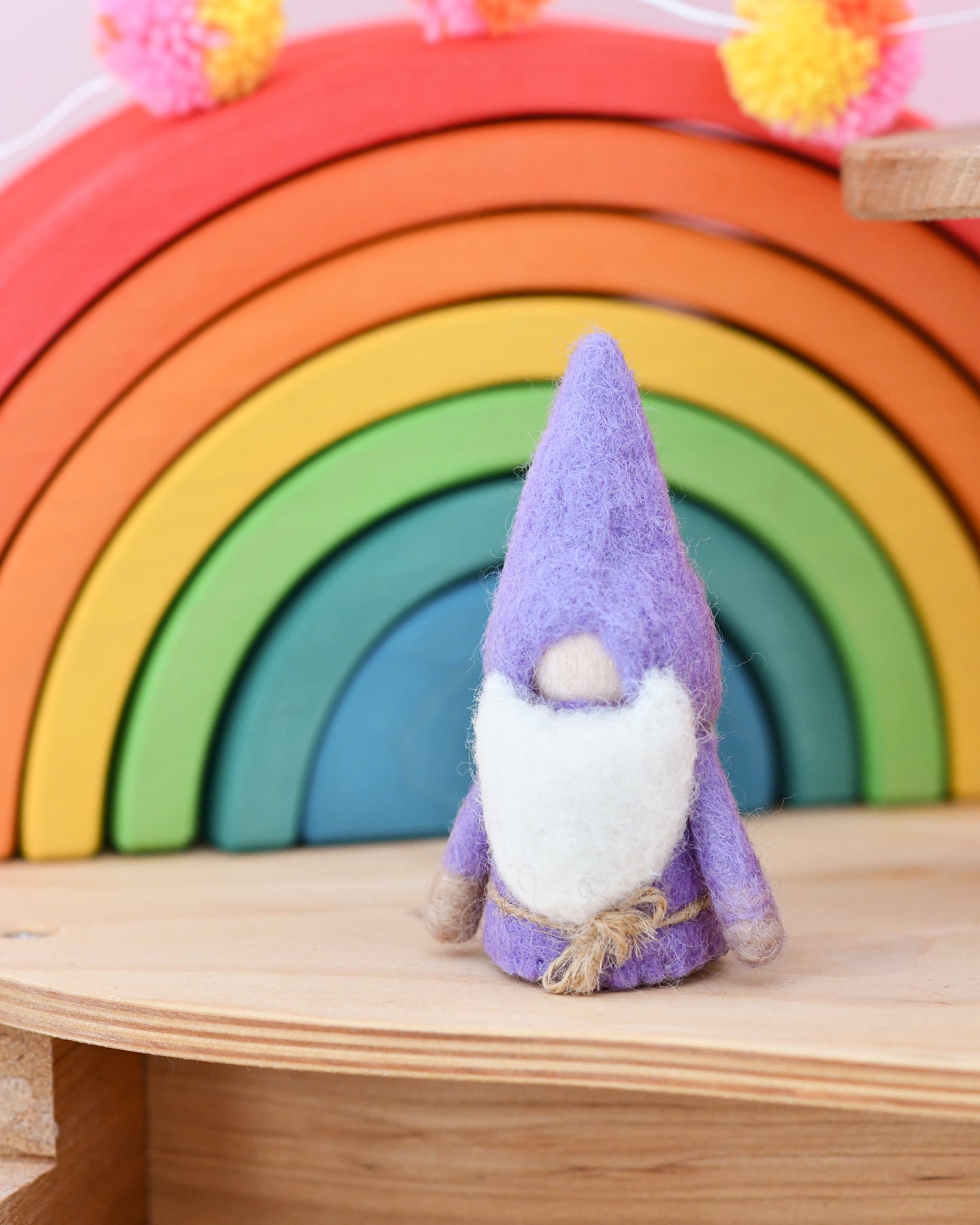 Pastel Purple Felt Gnome Peg Doll