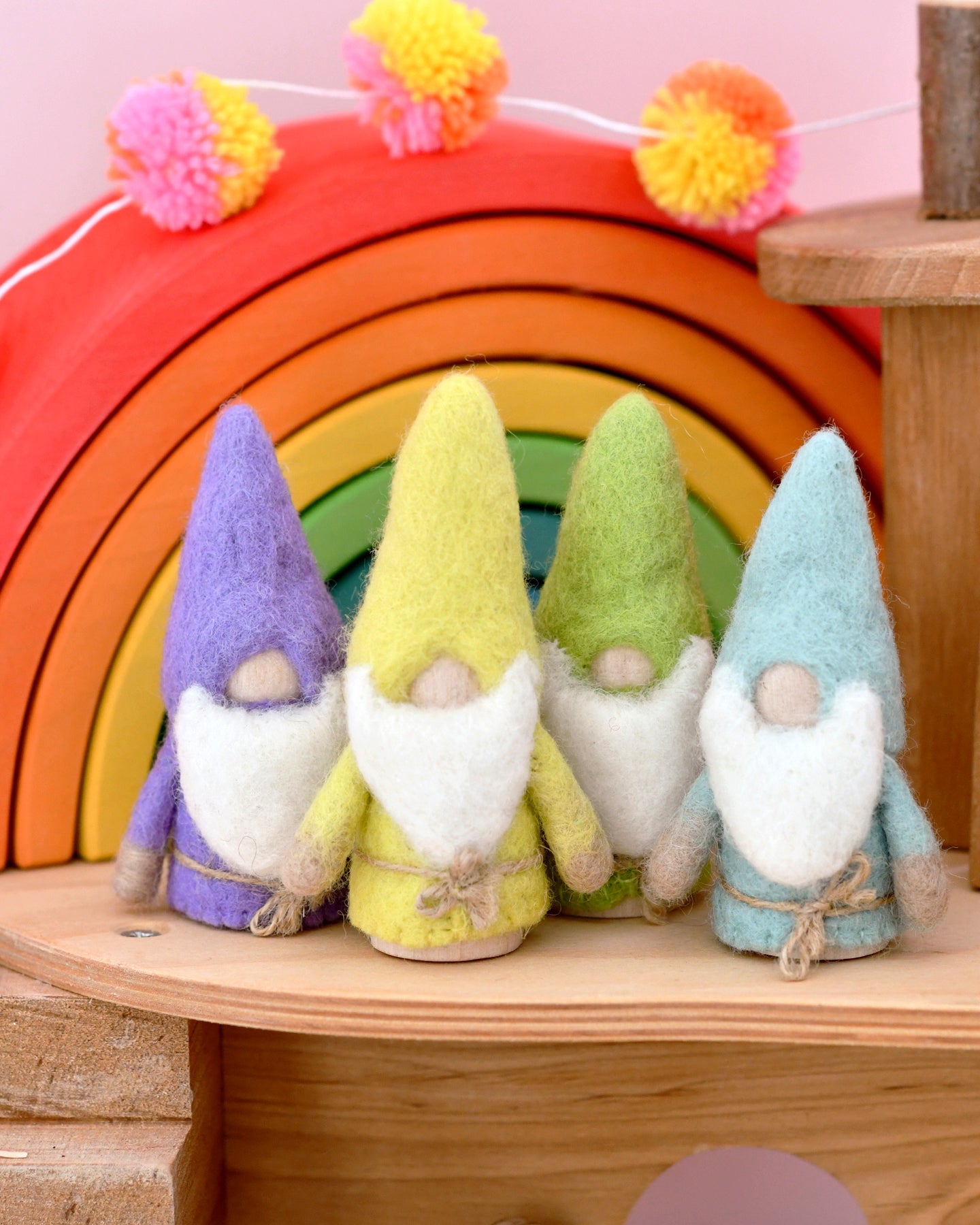 Lime Green Felt Gnome Peg Doll