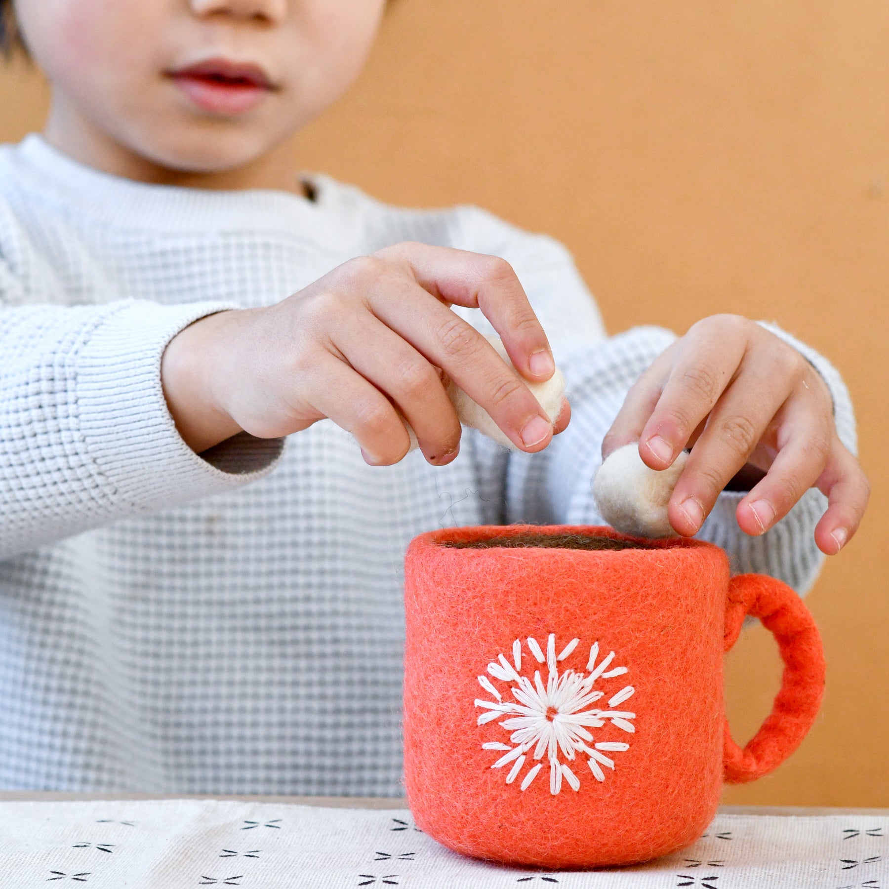 Felt Hot Chocolate Cacao with Marshmallows - Tara Treasures