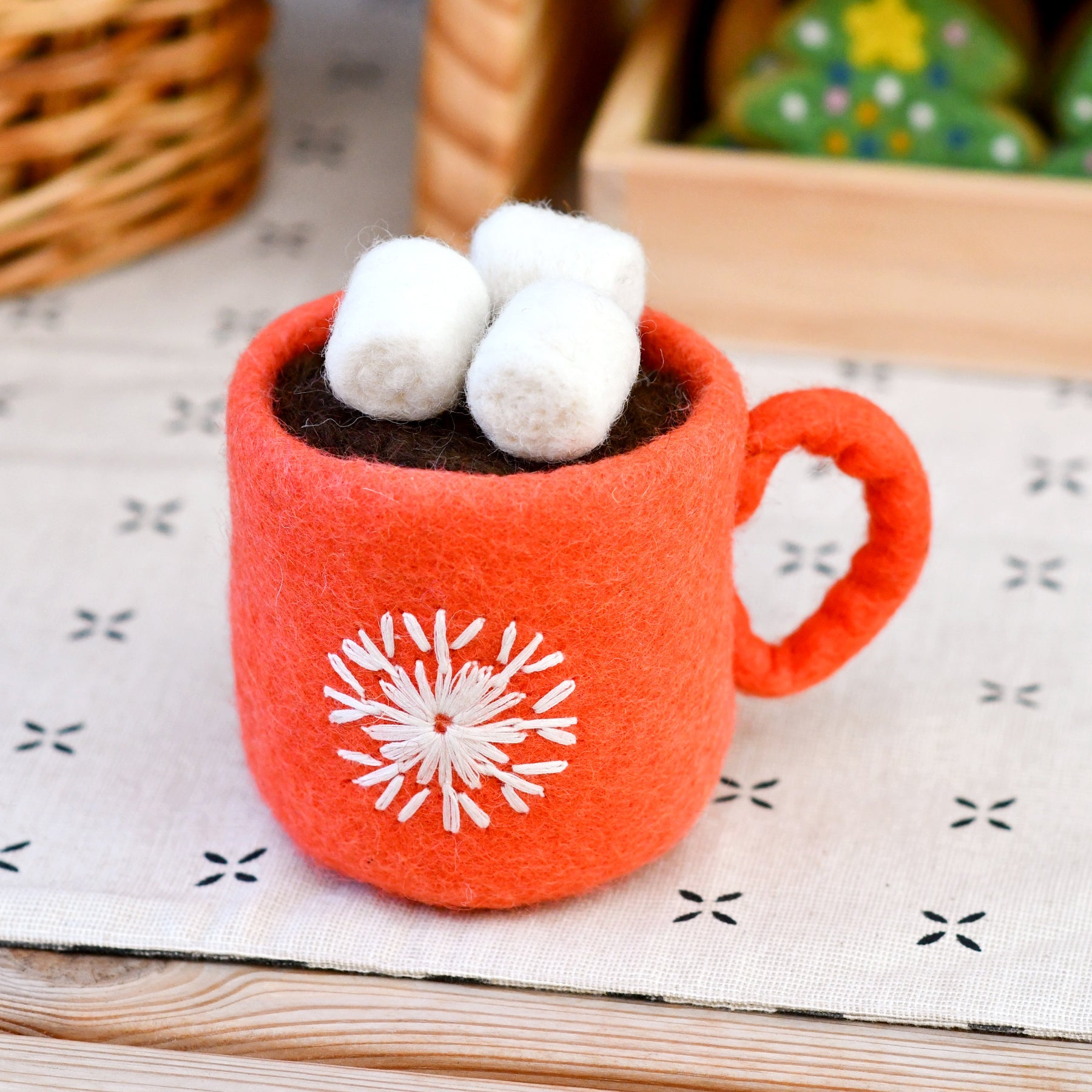 Felt Hot Chocolate Cacao with Marshmallows - Tara Treasures