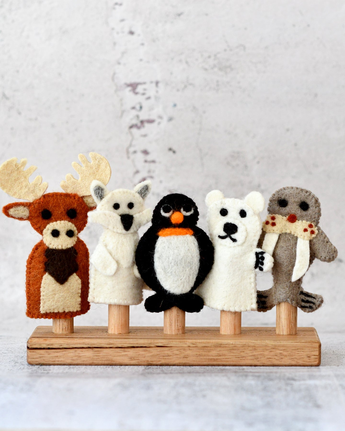 Polar Animals (Arctic and Antartica) - Finger Puppet Set - Tara Treasures