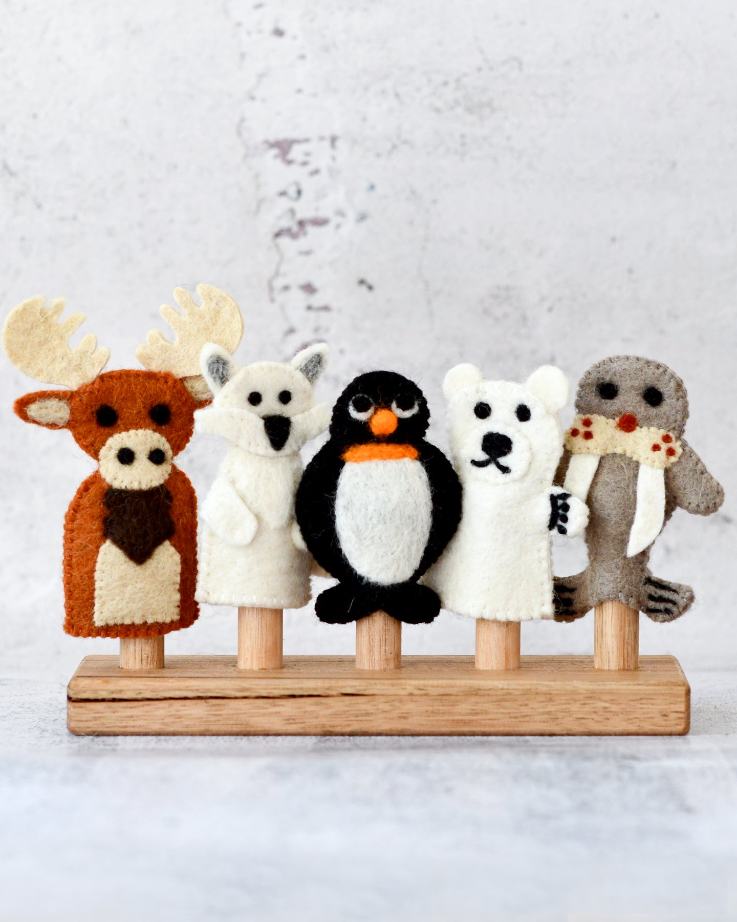 Polar Animals (Arctic and Antartica) - Finger Puppet Set - Tara Treasures