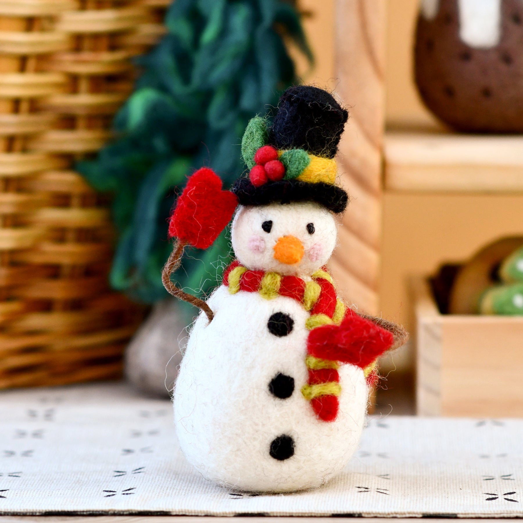 Felt Snowman with Tophat - Tara Treasures