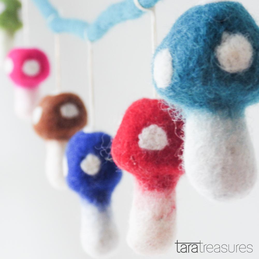 Mushroom (Toadstool) Garland - Colourful - Tara Treasures