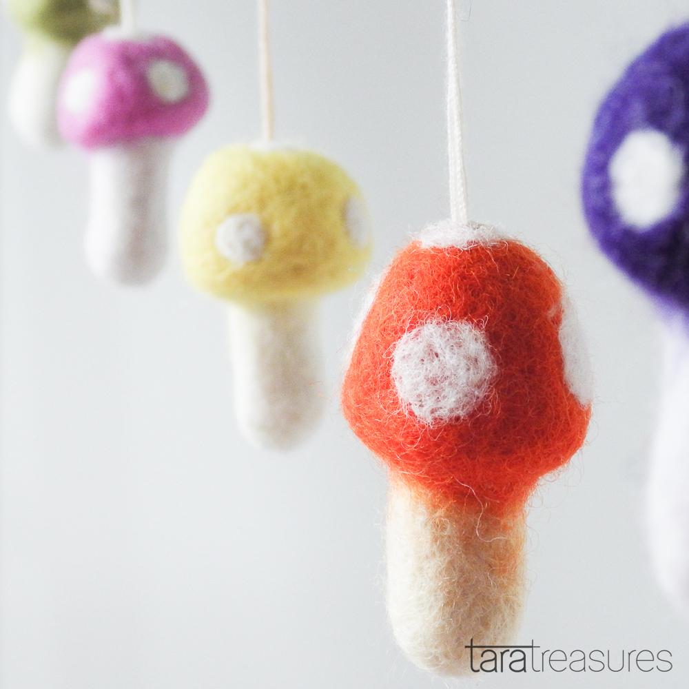 Mushroom (Toadstool) Garland - Colourful - Tara Treasures