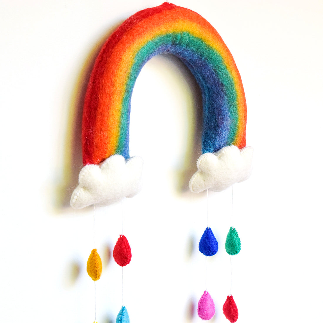 Nursery Mobile - Rainbow with Raindrops - Tara Treasures