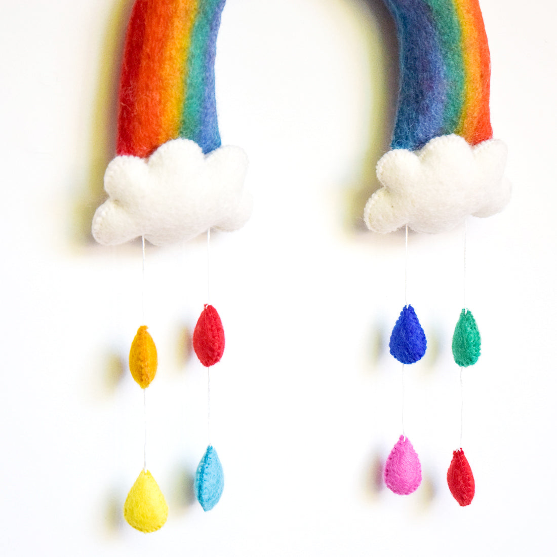 Nursery Mobile - Rainbow with Raindrops - Tara Treasures