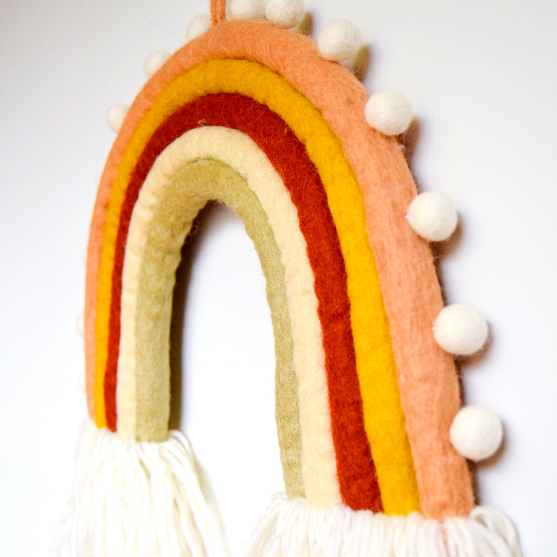 Rainbow Hanging with Pompoms - Desert - Tara Treasures