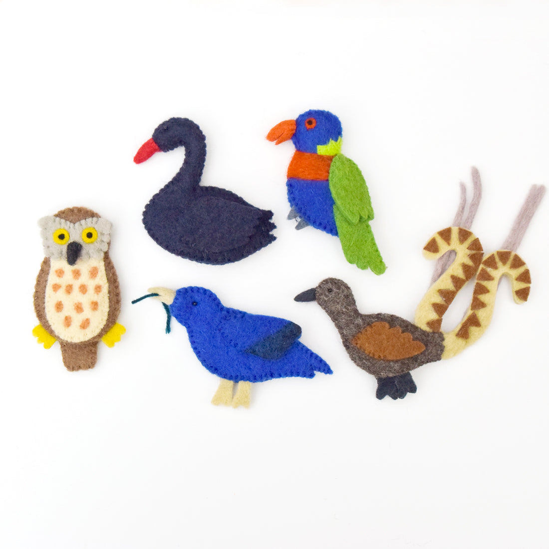 Australian Animals D, Birds of Australia, Finger Puppets Set - Tara Treasures