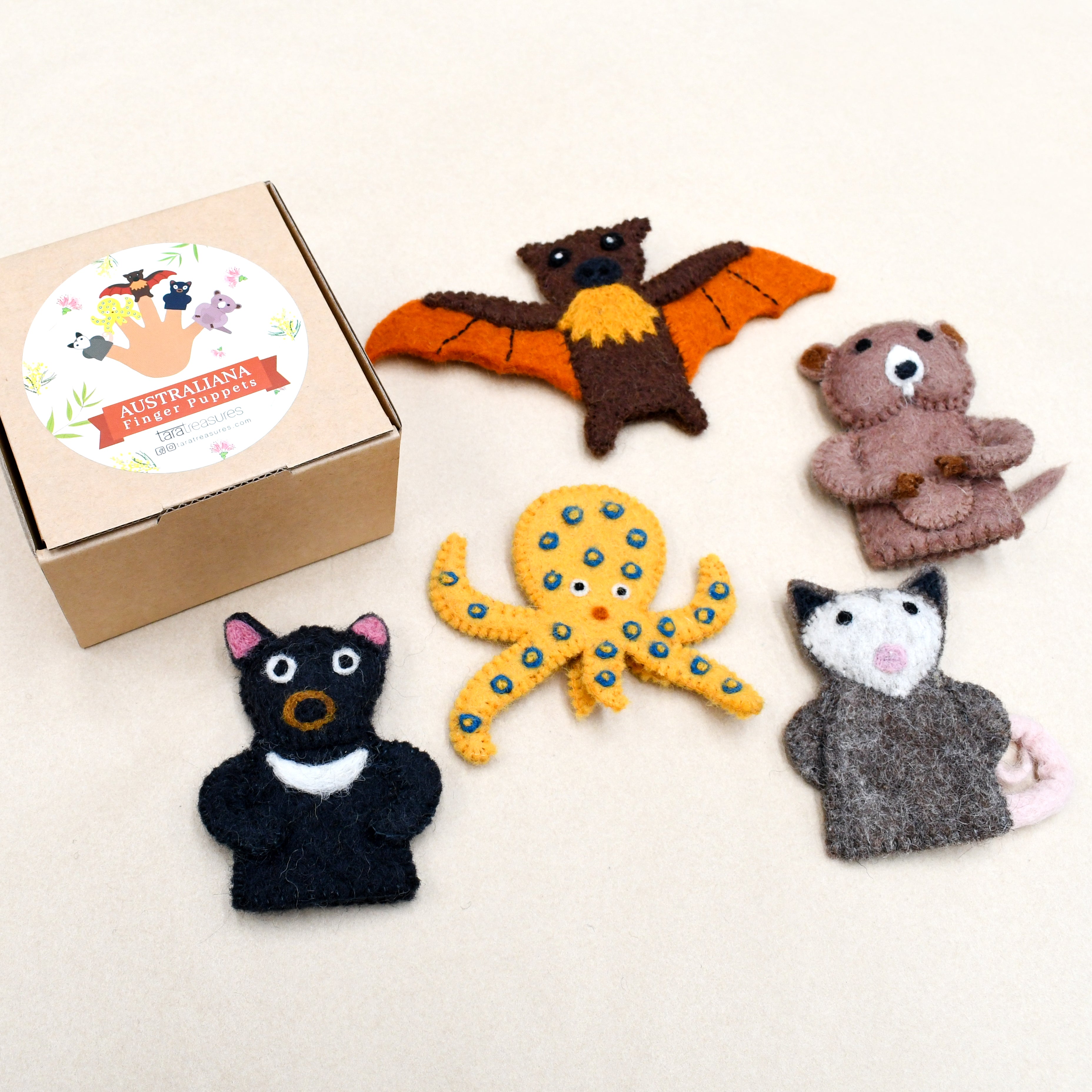 Australian Animals E, Finger Puppet Set - Tara Treasures