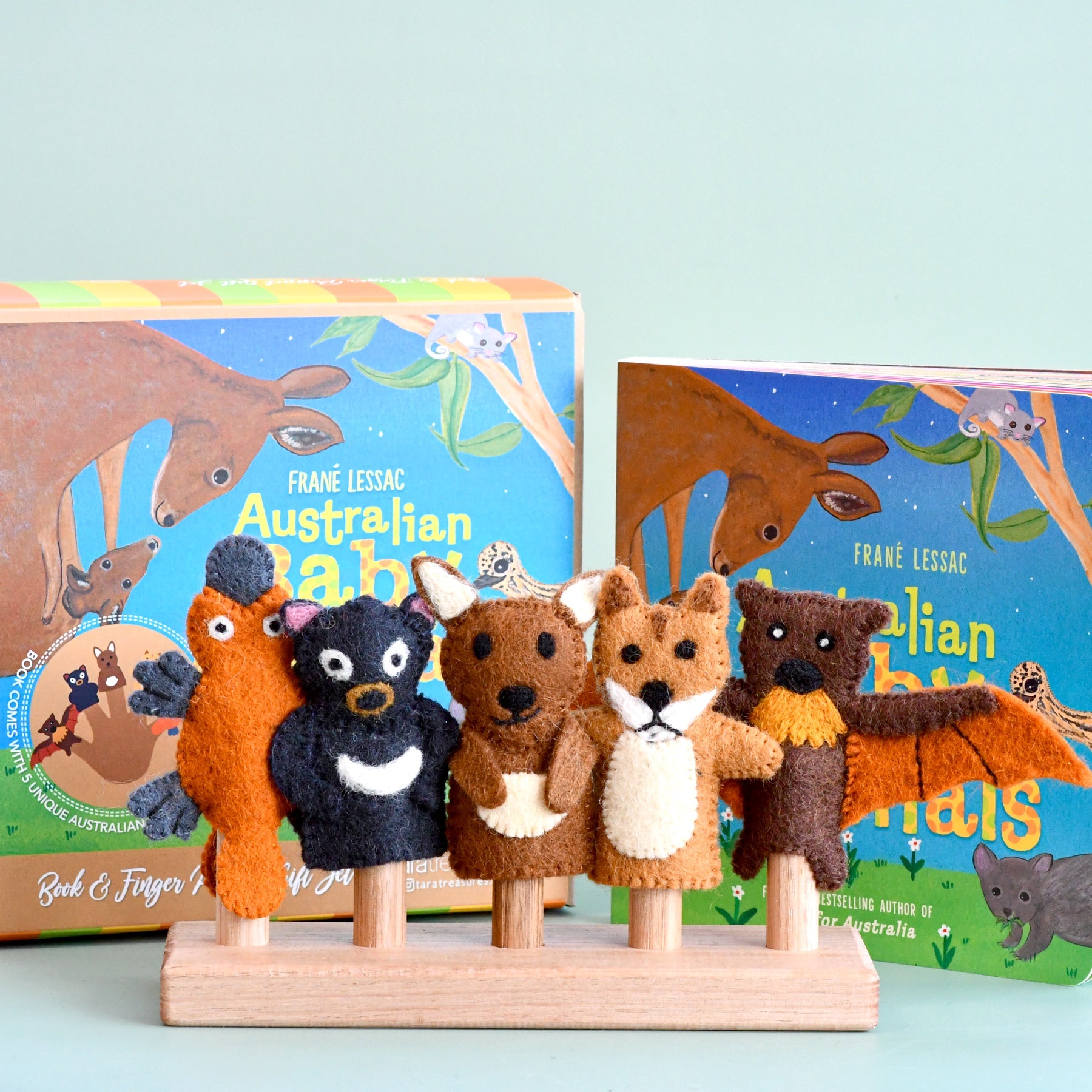 Australian Baby Animals by Frané Lessac - Book and Finger Puppet Set - Tara Treasures