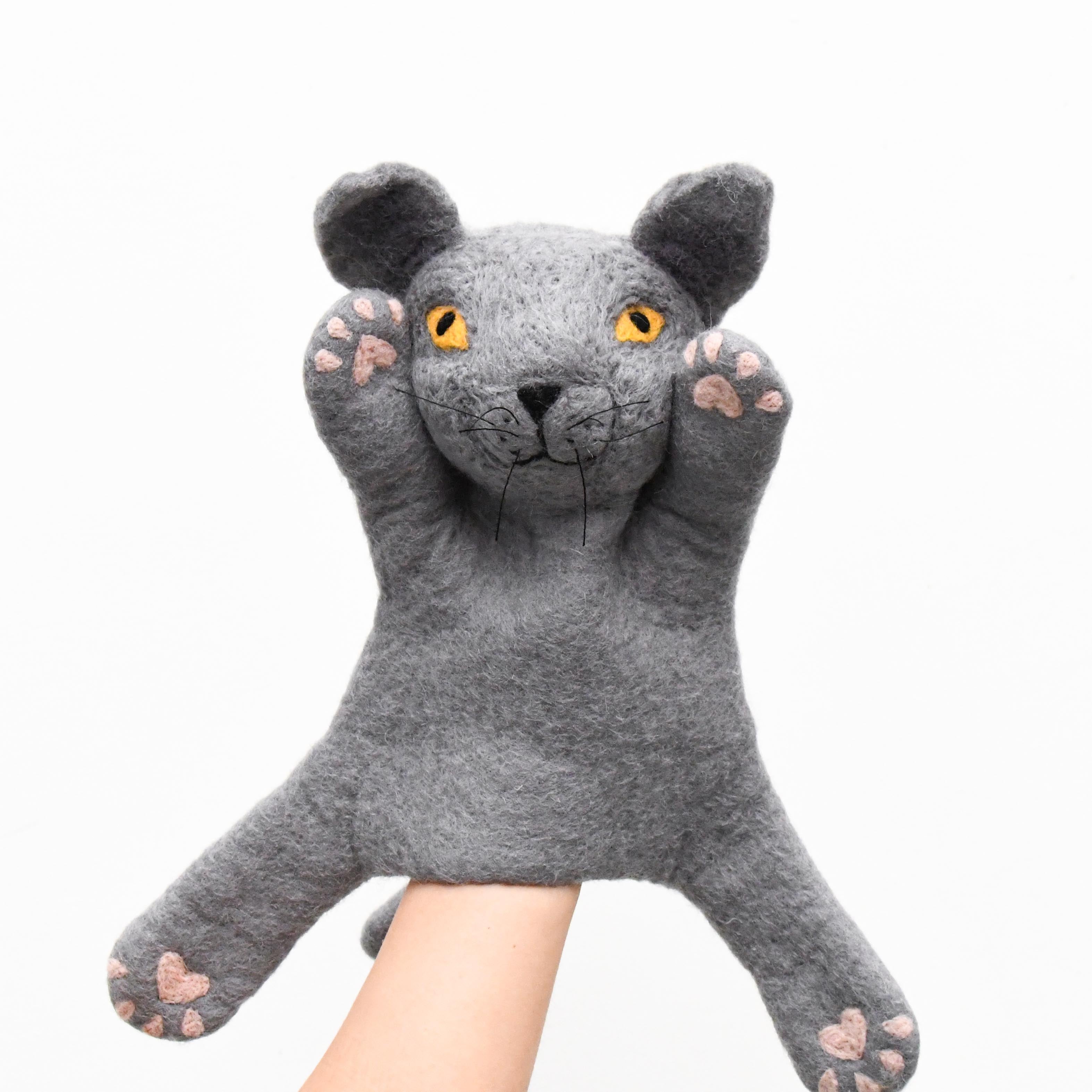 Hand Puppet - British Shorthair Grey Cat - Tara Treasures