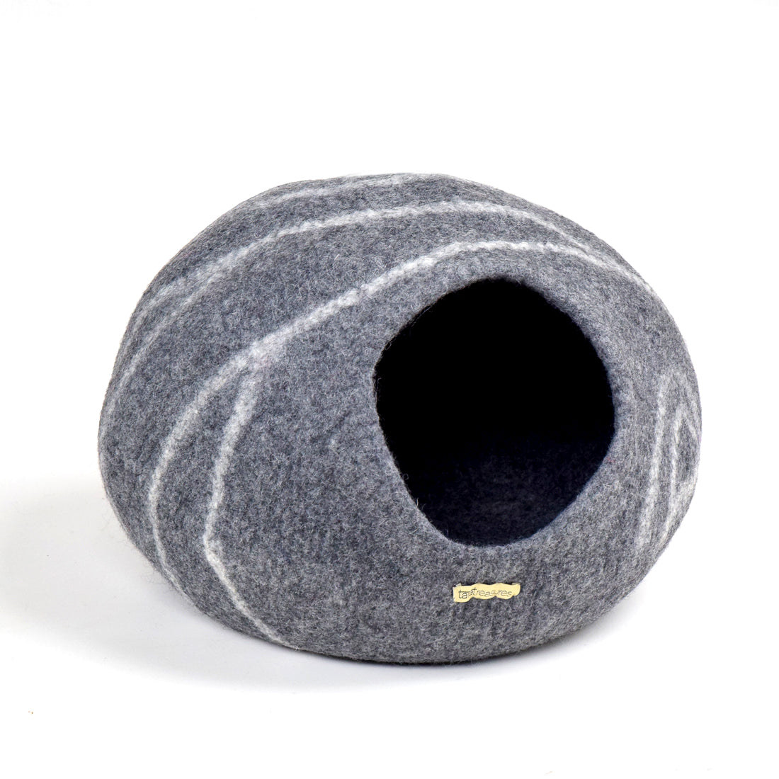 Cat Cave - Dark Grey Stone Cocoon - Tara Treasures