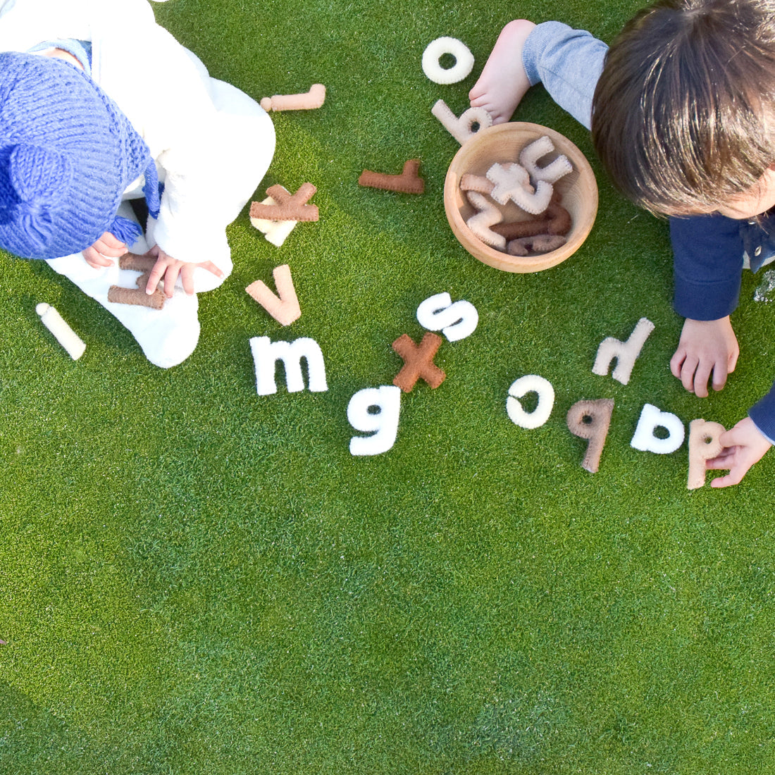 Felt Alphabet Small Letters - Earthy Colours - Tara Treasures