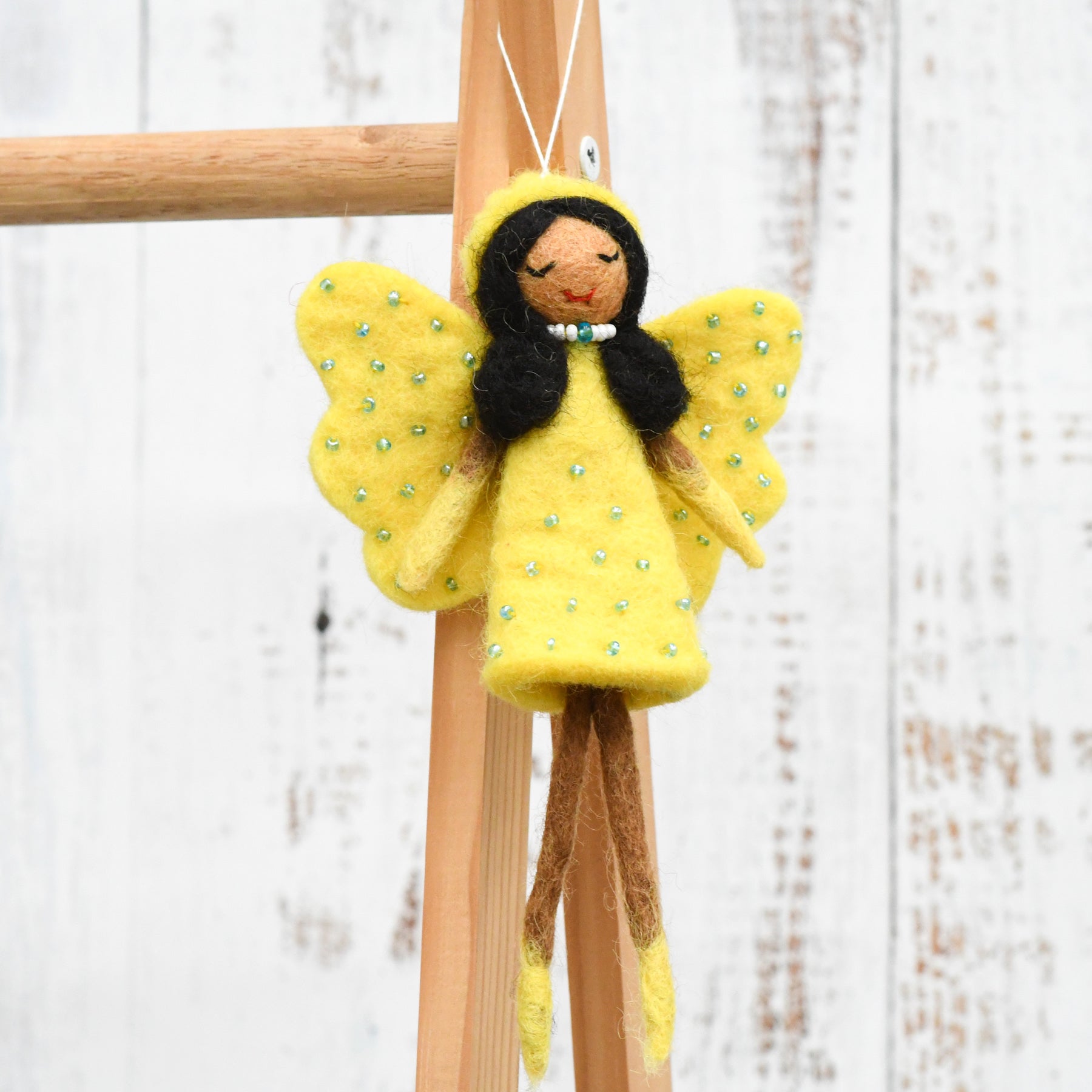 Felt Angel Fairy - Yellow Dress - Tara Treasures