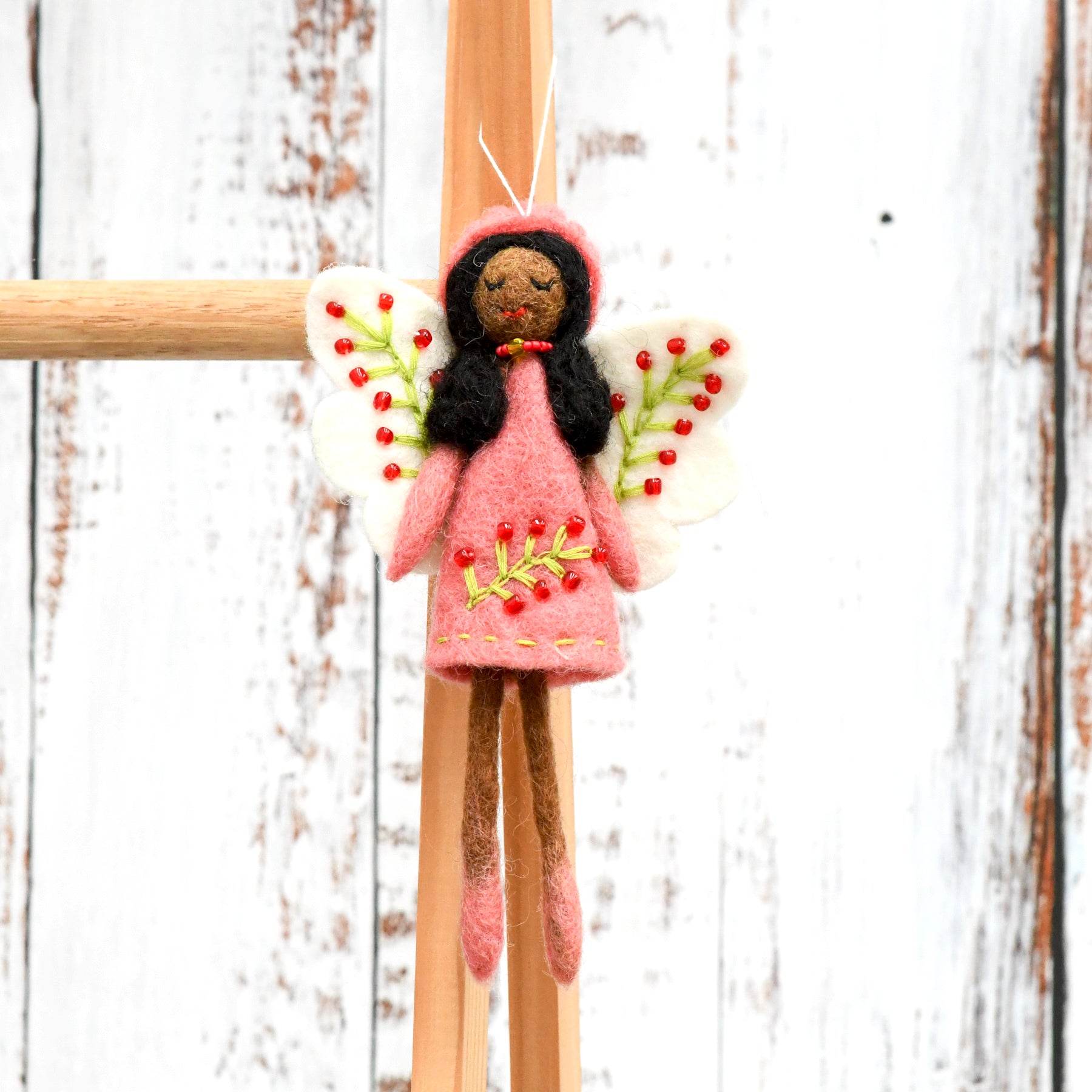 Felt Angel Fairy - Peach Dress - Tara Treasures