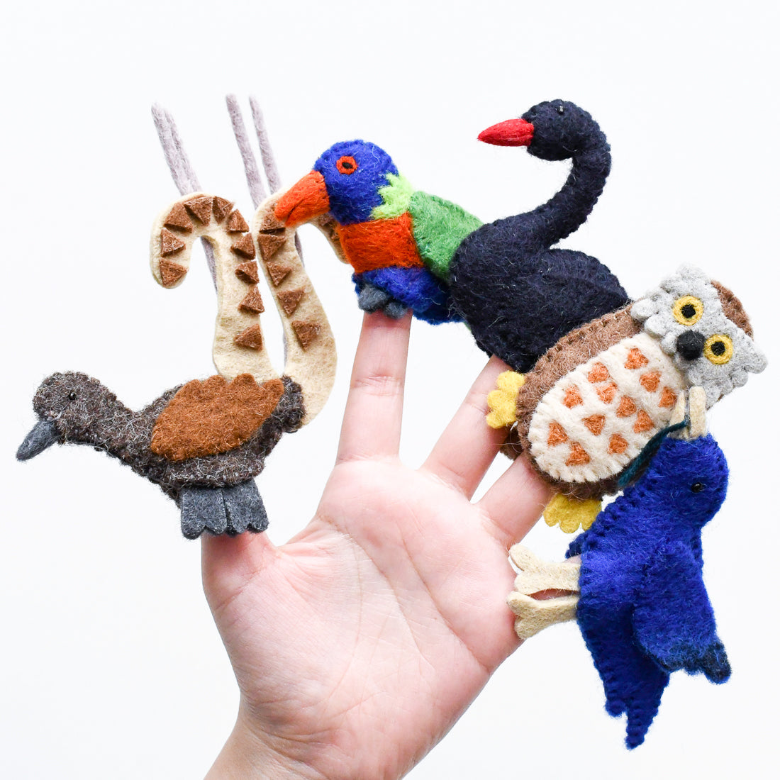 Australian Animals D, Birds of Australia, Finger Puppets Set - Tara Treasures