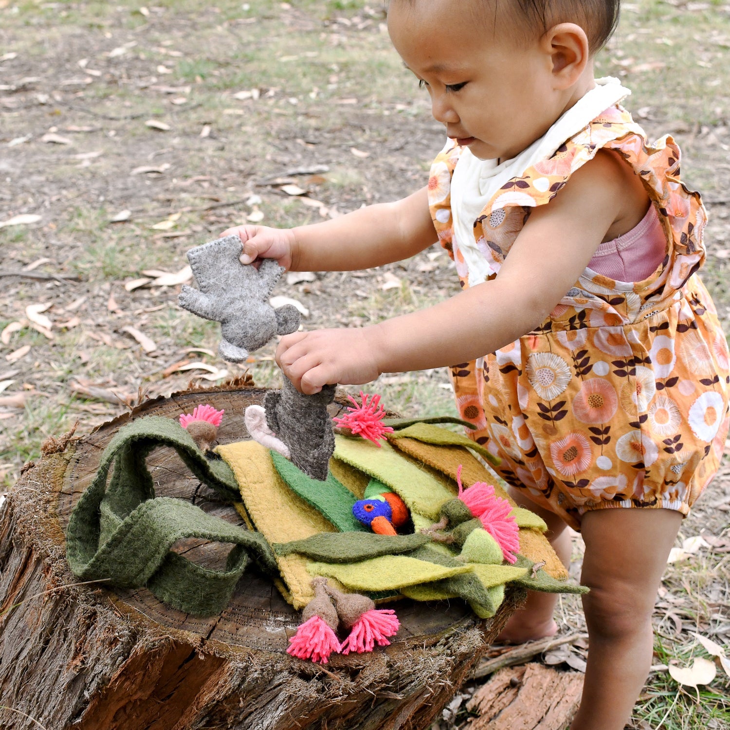 Finger Puppets - Australiana Gumnut Playscape Bag - Tara Treasures