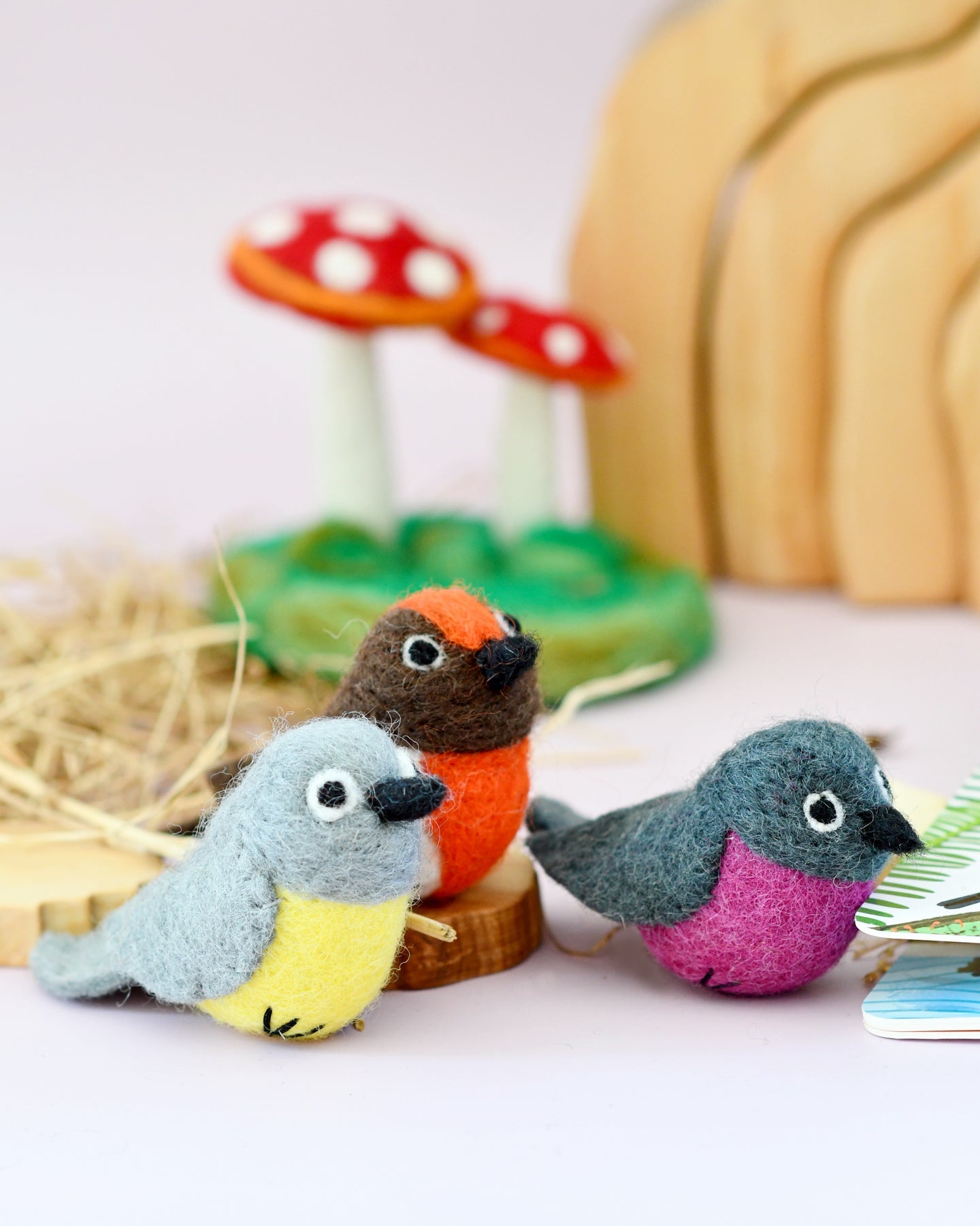 Felt Australian Robins - 3 Robin Birds - Tara Treasures