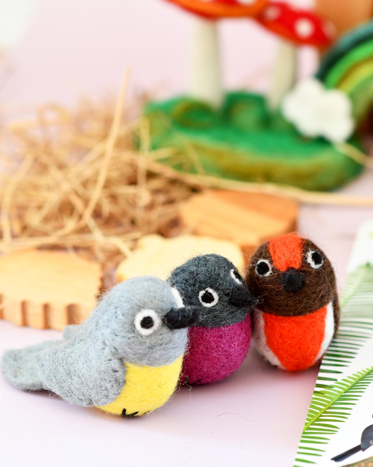 Felt Australian Robins - 3 Robin Birds - Tara Treasures