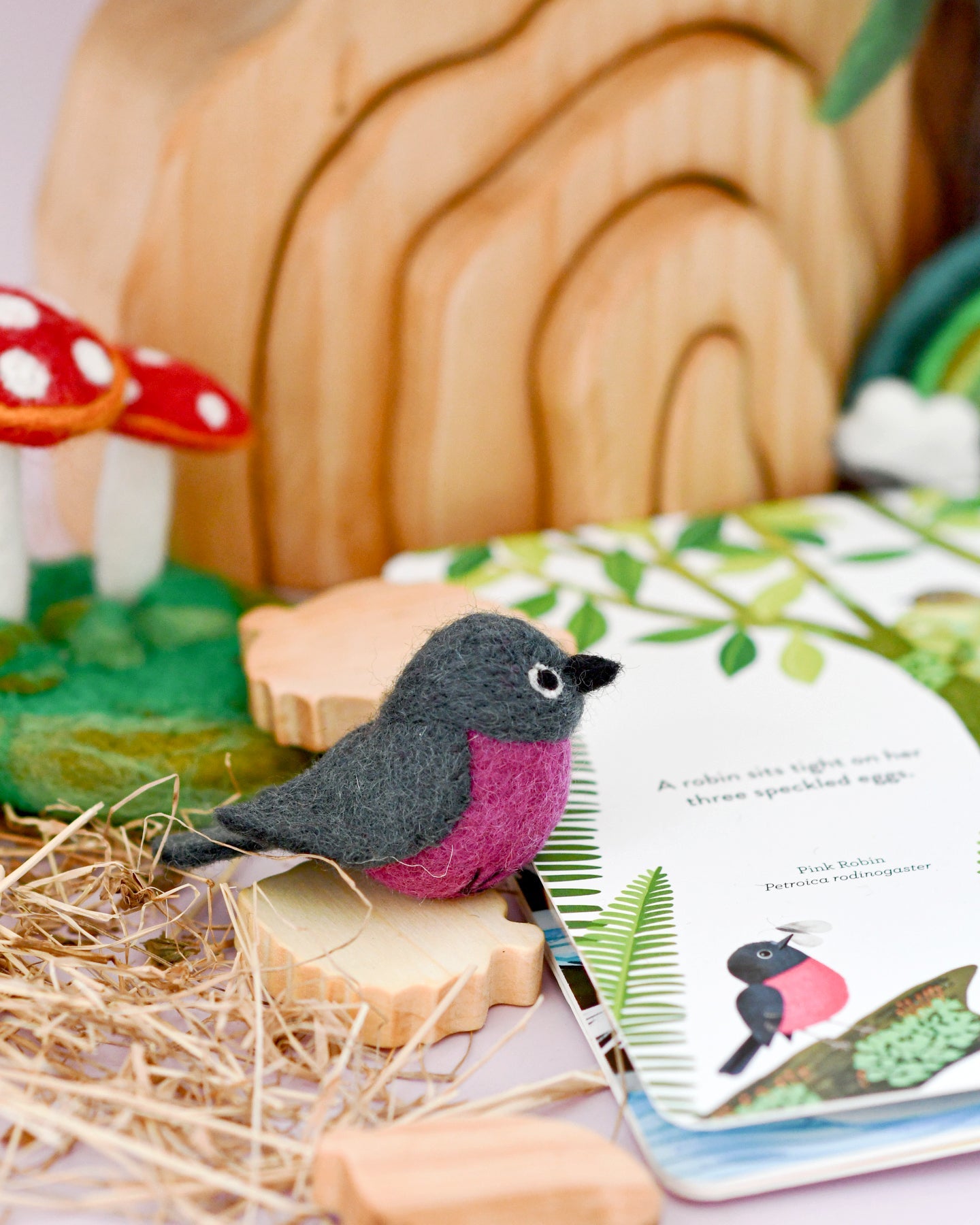 Felt Australian Robins - 3 Robin Birds - Tara Treasures