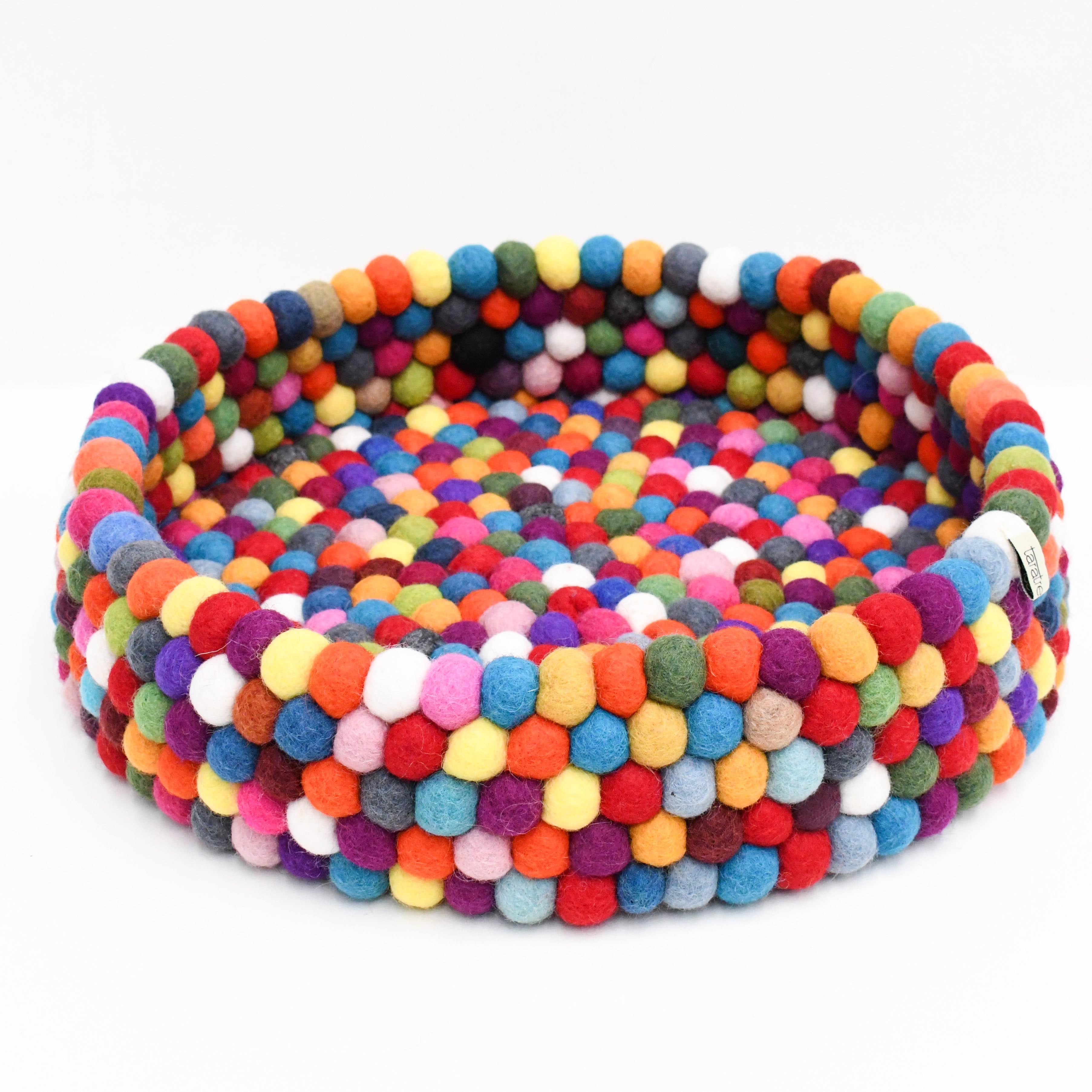 Colourful Felt Ball Basket for Cats - Tara Treasures