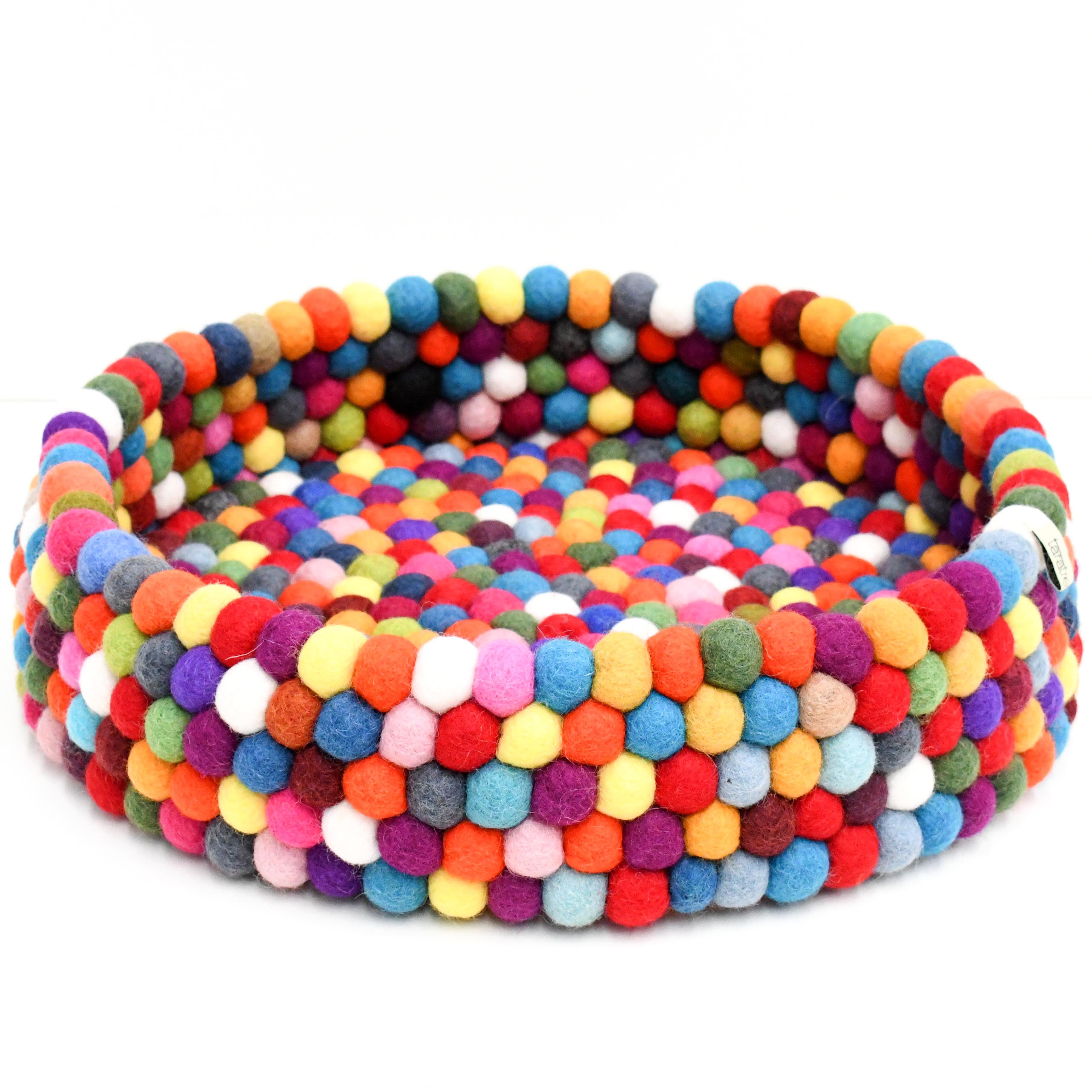 Colourful Felt Ball Basket for Cats - Tara Treasures