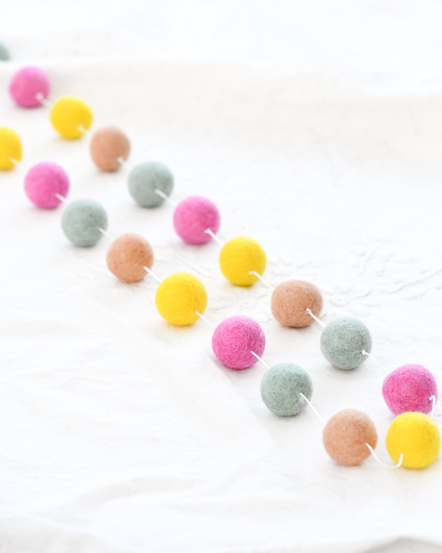 Pompom Felt Ball Garland - Sherbet - Tara Treasures