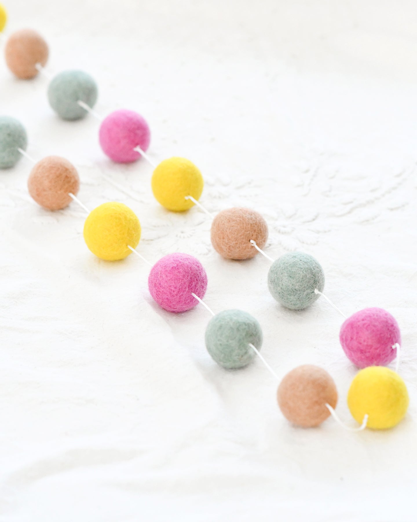 Pompom Felt Ball Garland - Sherbet - Tara Treasures