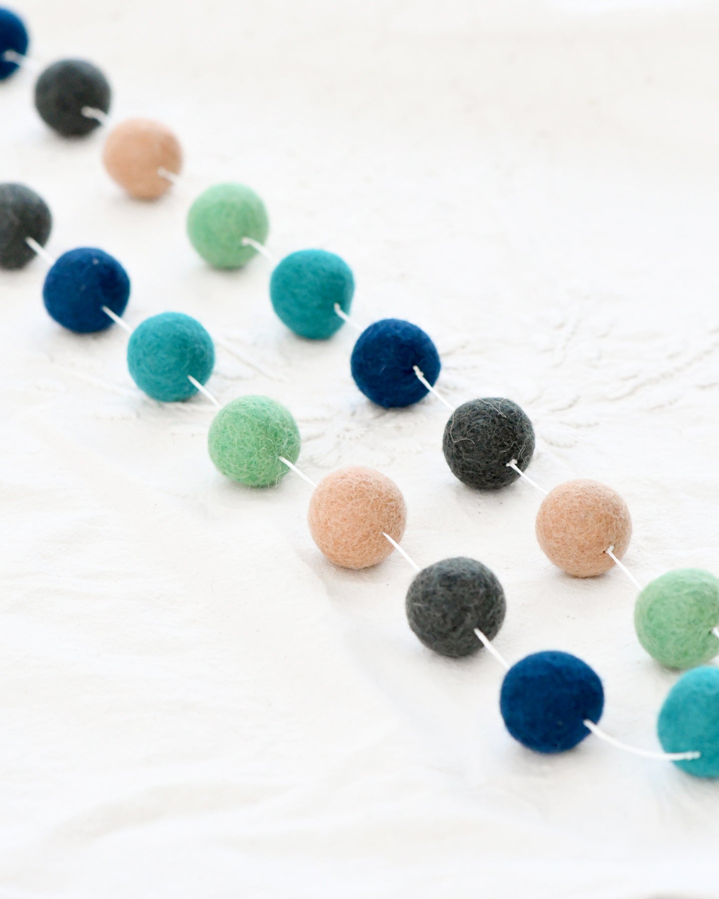 Pompom Felt Ball Garland - Seaside - Tara Treasures