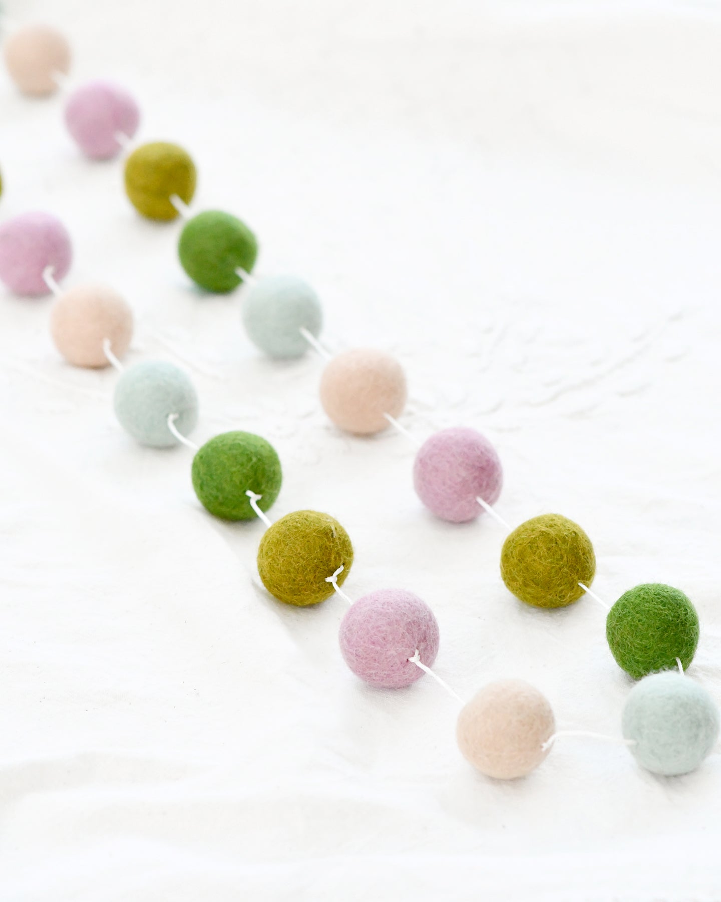 Pompom Felt Ball Garland - Spring - Tara Treasures